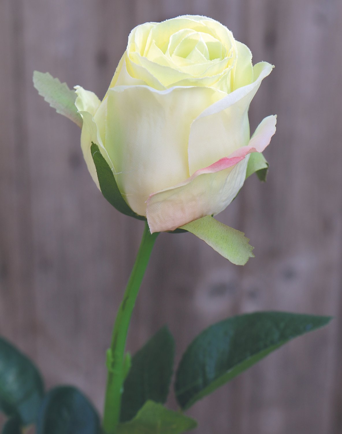 Künstliche Rose, 58 cm, creme-grün
