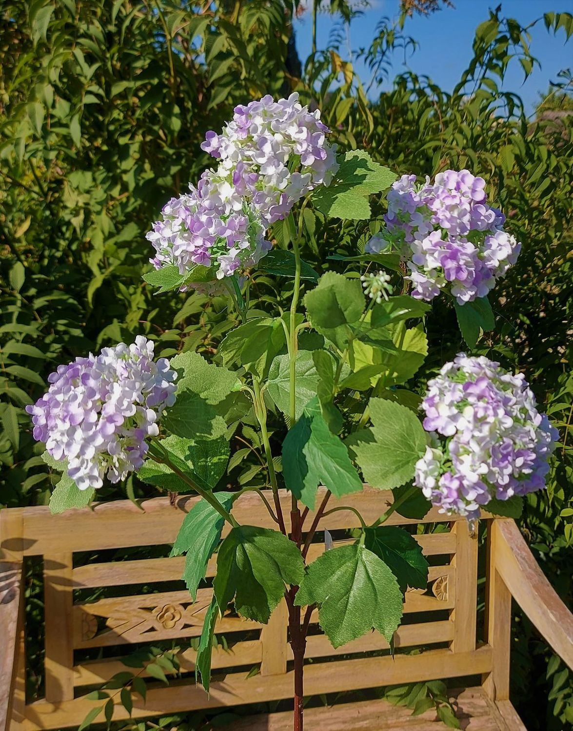 Decorative snowball branch, 84 cm, light purple