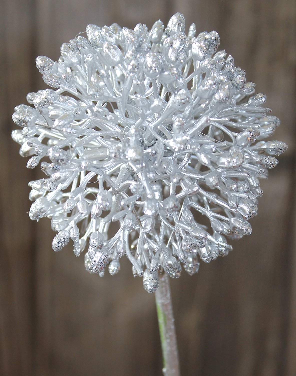 Artificial allium, 45 cm, silver