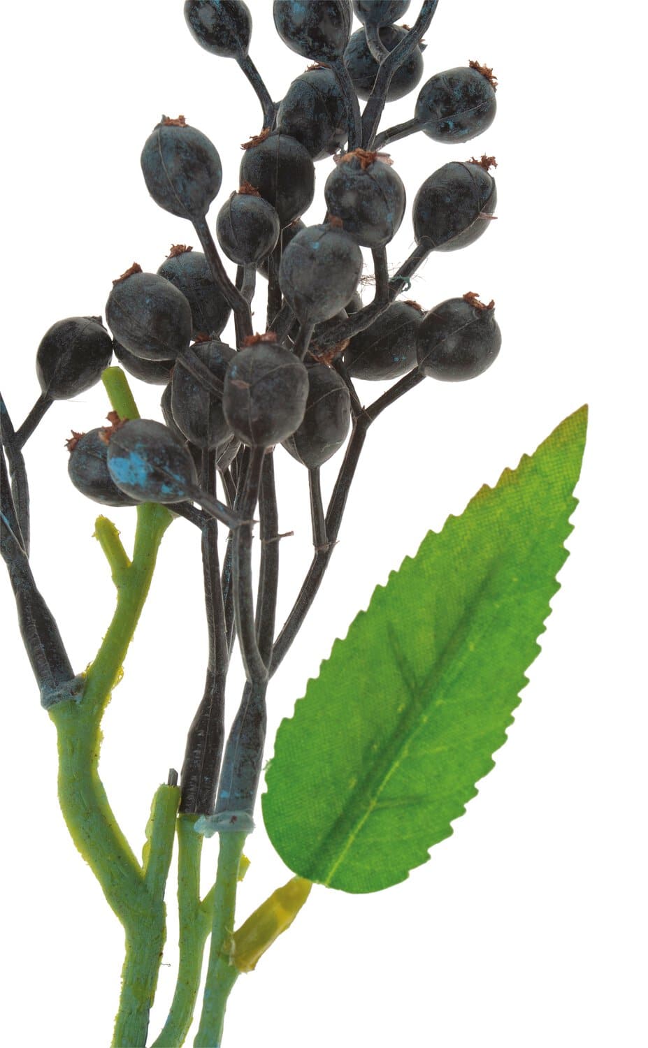 Künstlicher Zweig mit Beeren, 40 cm, schwarz
