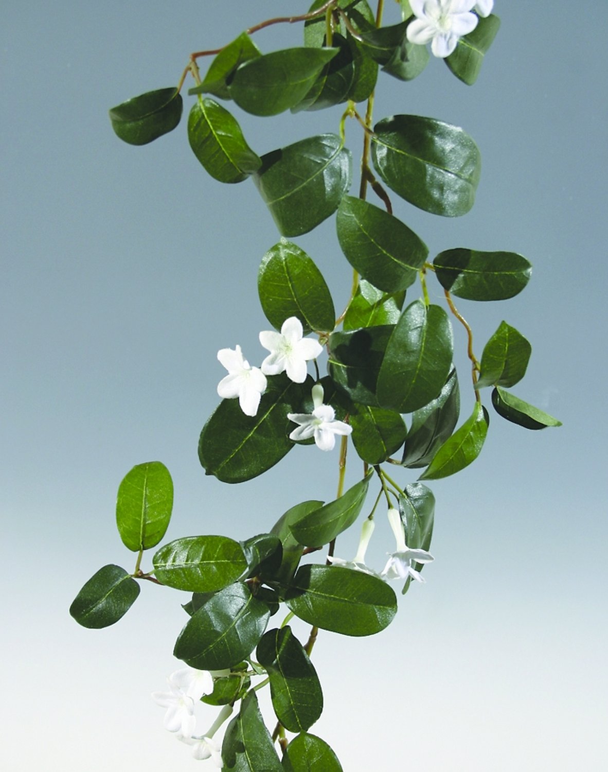 Künstliche Stephanotisgirlande, 138 Blätter, 39 Blüten, 180 cm, grün
