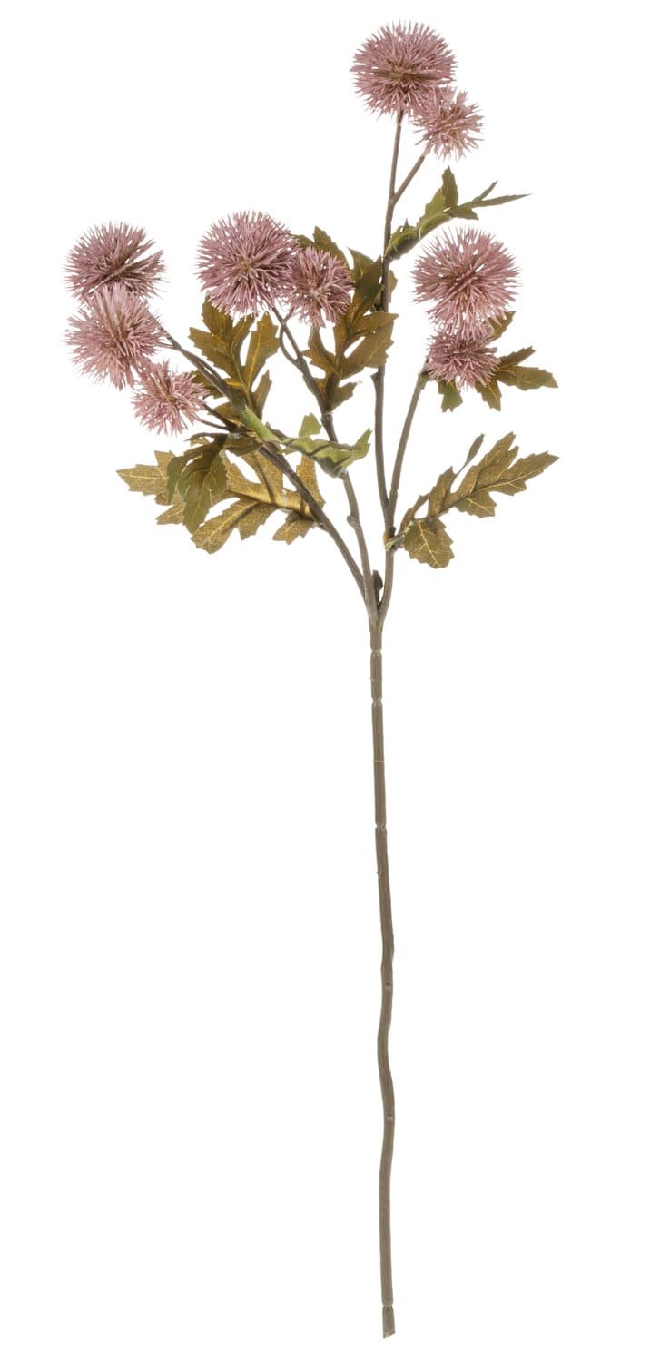 Kunstzweig Distel "Vintage", 10-fach, 56 cm, antik-dunkelrosa