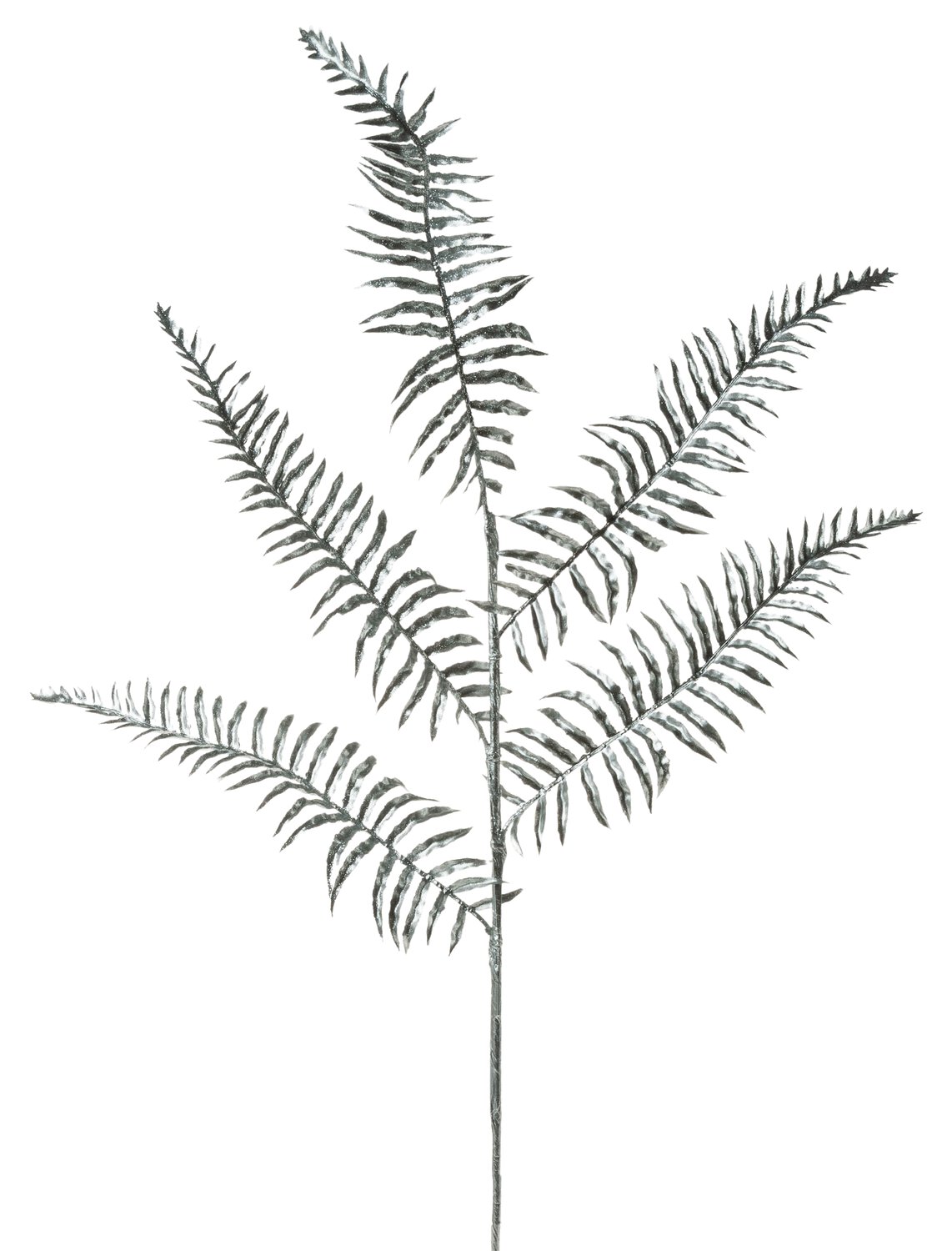 Decorative fern branch, 100 cm, silver