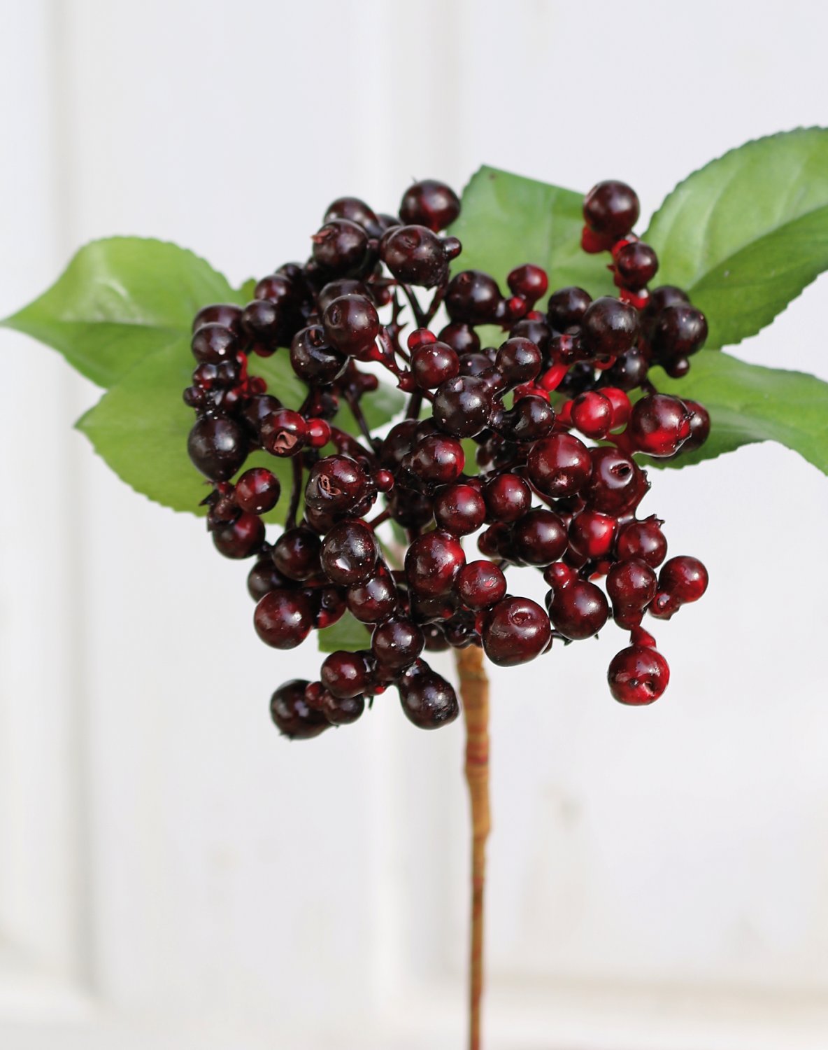 Artificial berries on stick, 30 cm, burgundy-black