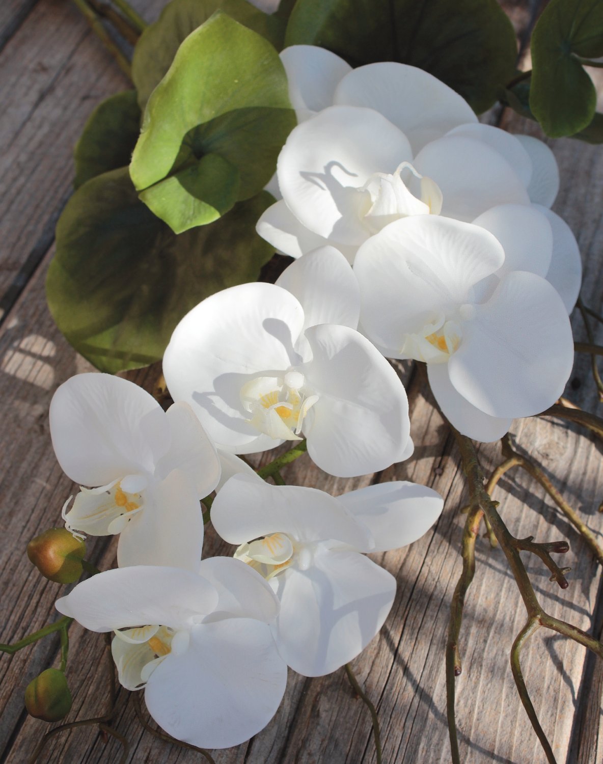 Faux orchid Phalaenopsis, 98 cm, real touch soft, white