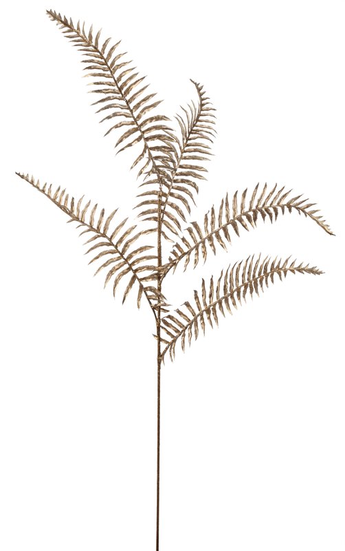 Artificial fern branch, 100 cm, gold