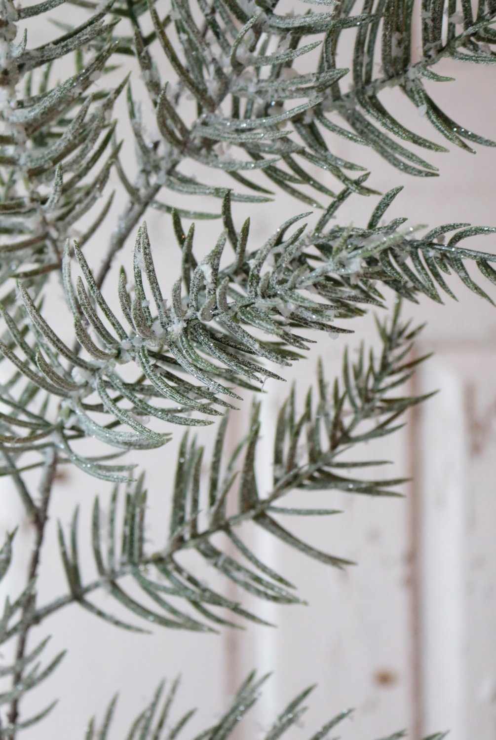 Faux cypress branch, 80 cm, frosted green