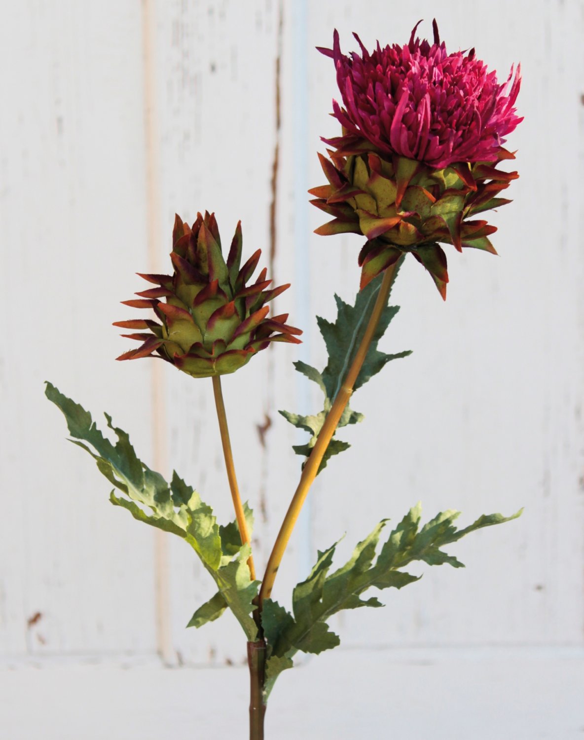 Faux thistle, 1 flower, 1 bud, 54 cm, trendy purple