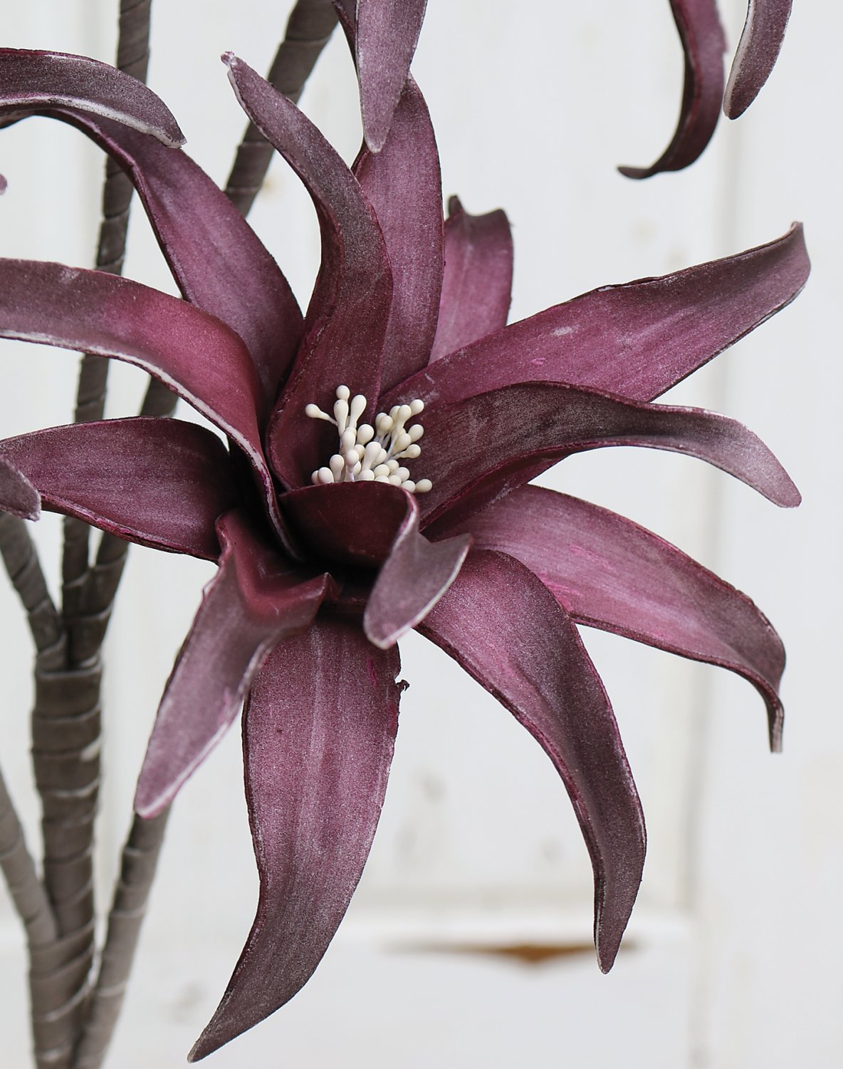 Artificial soft flower 'exotic', 5 flowers, 115 cm, dark violet