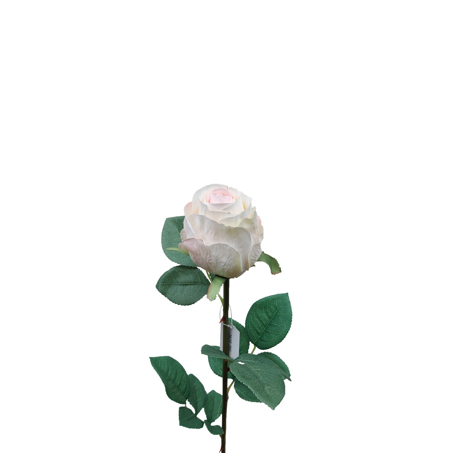 Rosa artificiale, 75 cm, bianco-rosa