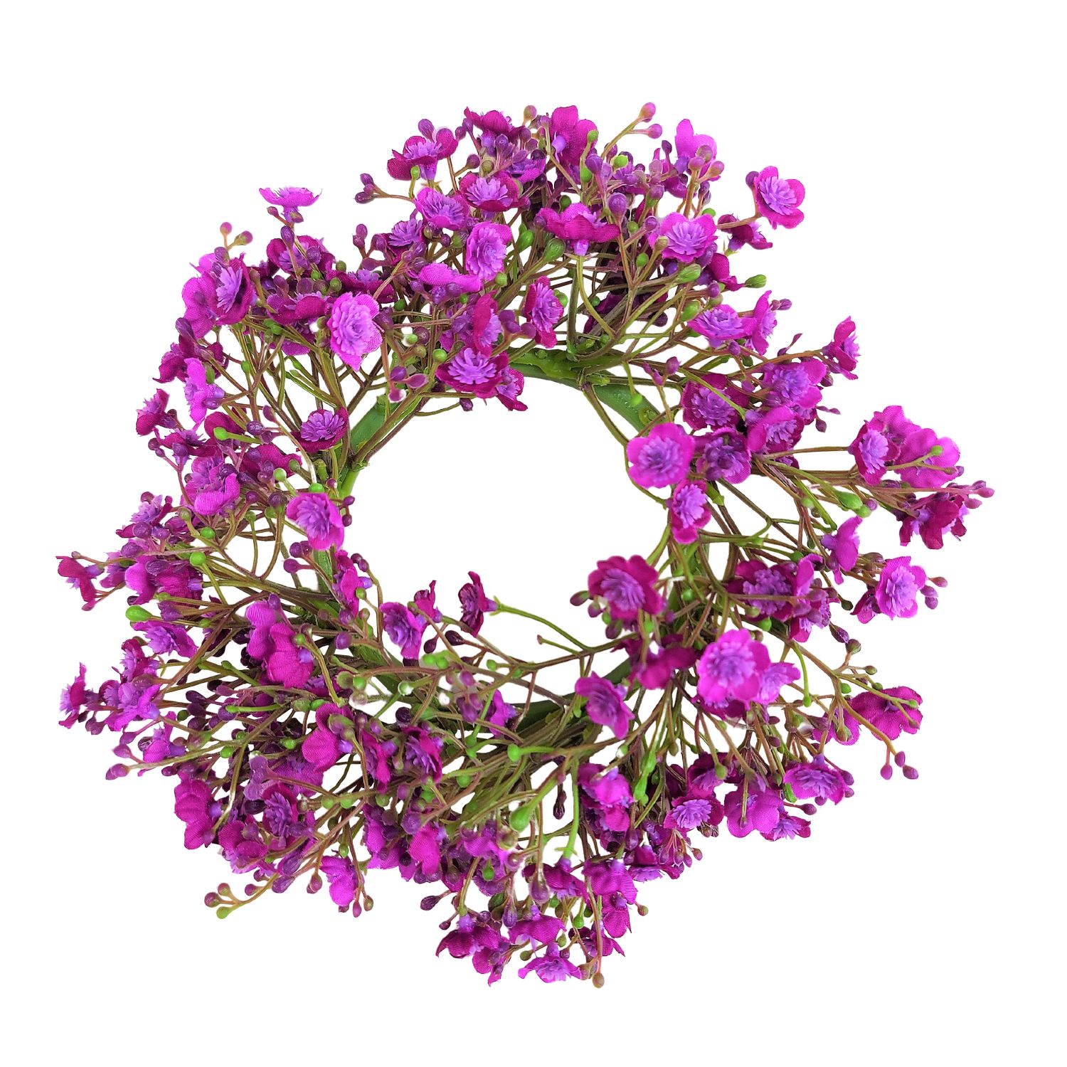 Artificial gypsophilia wreath, Ø 20 cm, light purple-dark purple