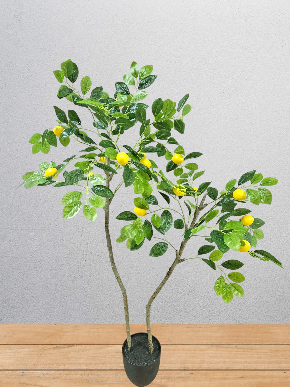 Albero di limone artificiale, 210cm, in vaso, verde