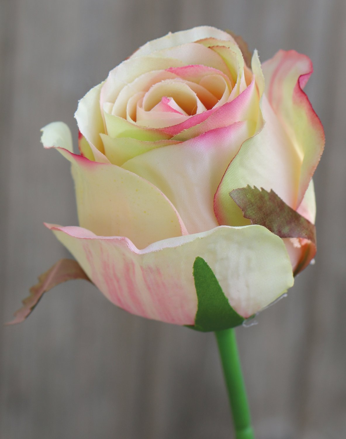 Künstliche Rose, 58 cm, rosa-grün