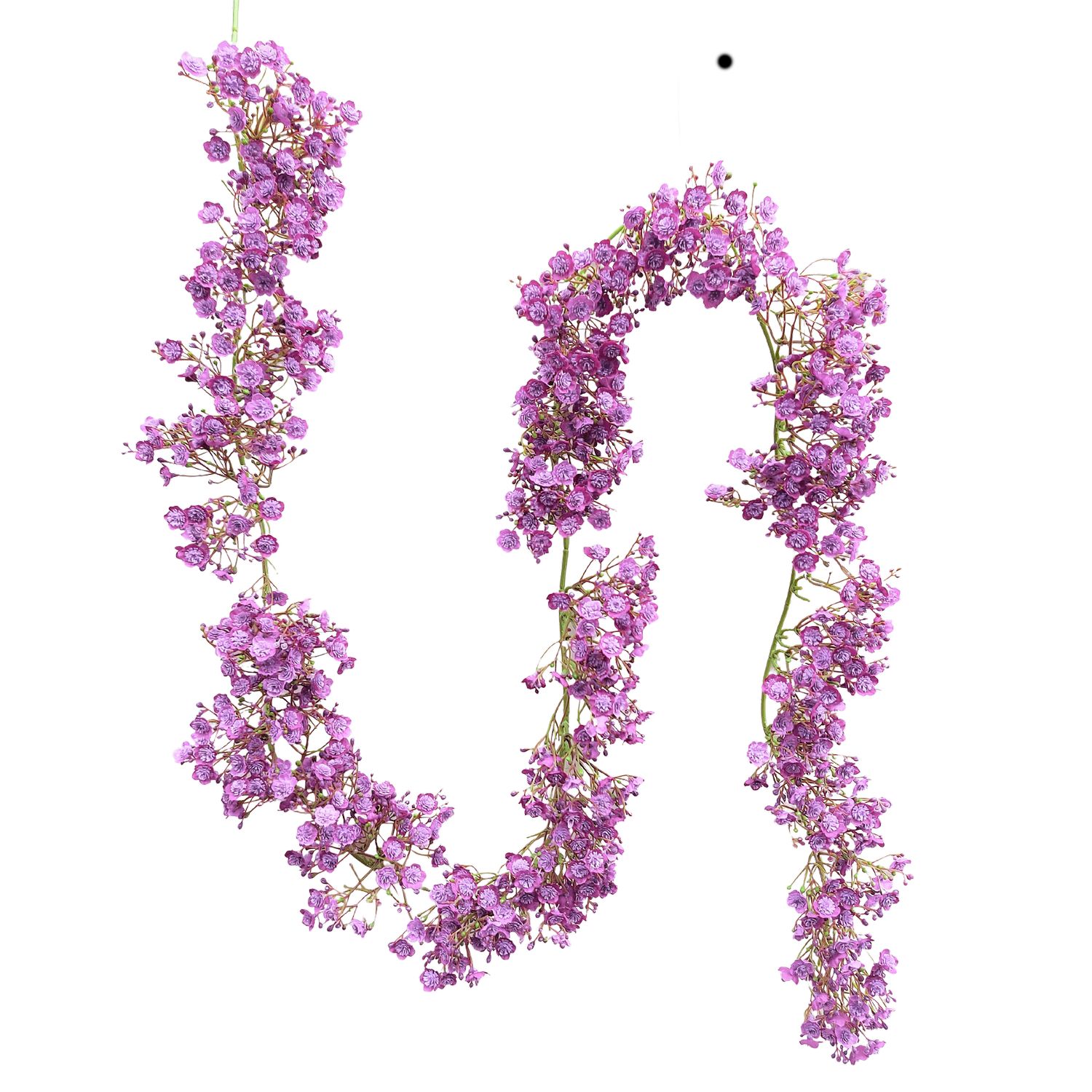 Artificial garland Gypsophilia, 180 cm, pink-purple