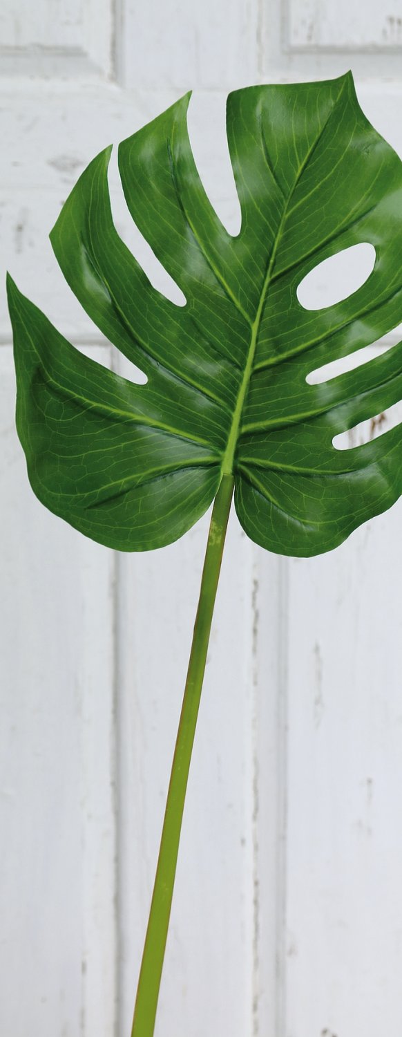 Foglia artificiale di monstera, 78 cm (foglia 24 cm), verde