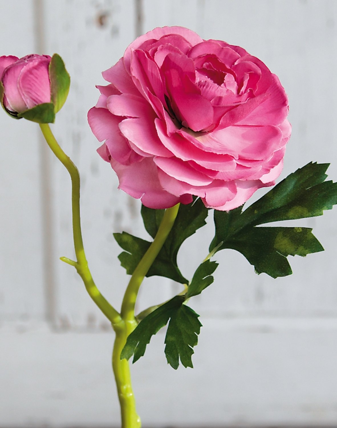 Künstliche Ranunkel, 1 Blüten, 1 Knospen, 32 cm, pink