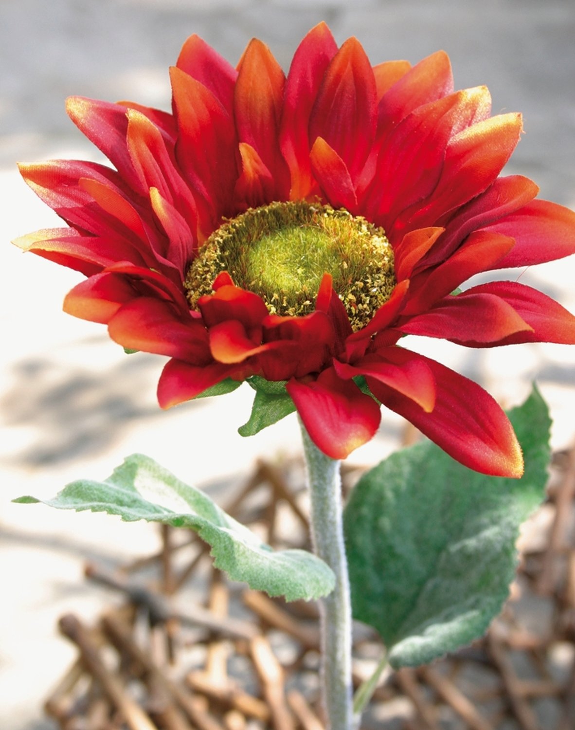 Silk sunflower, 58 cm, red