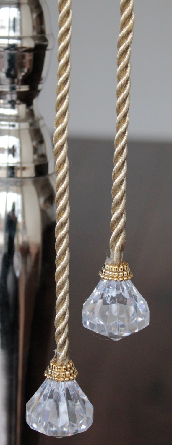 Deko Kordel mit Kugeln / Tropfen, 2 Stück, 40 cm, gold Deko Kordel mit Kugeln / Tropfen, 2 Stück, 40 cm, gold