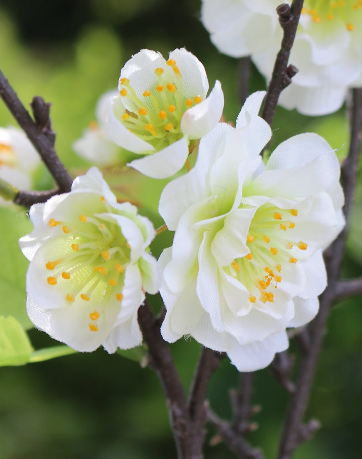 Fake cherry blossom branch, 47 cm, beige-white