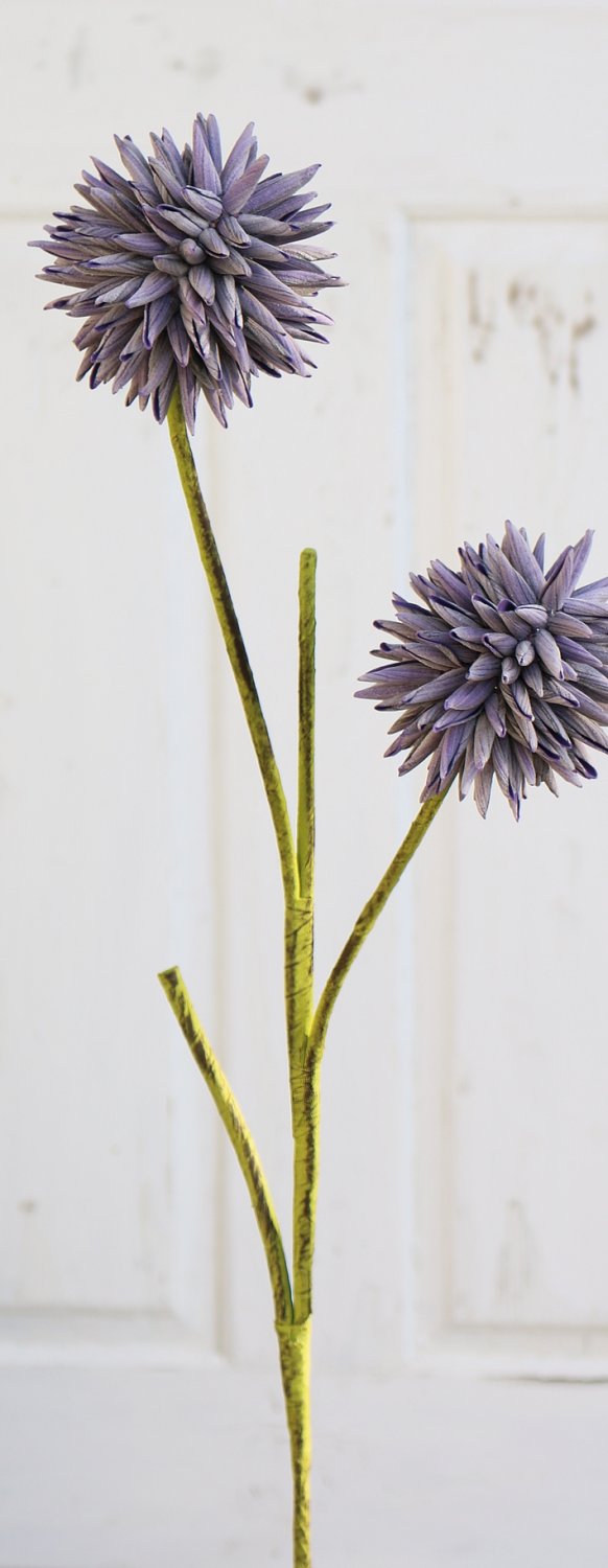 Artificial soft flower 'allium', 95 cm, dark violet