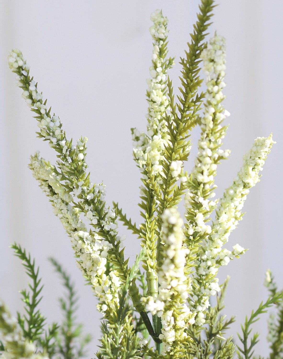 Artificial erica bush, 20 cm, white-green