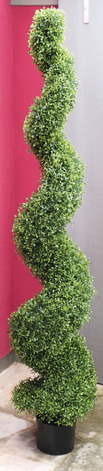 Künstliche Buchsbaumspirale, getopft, 180 cm, grün