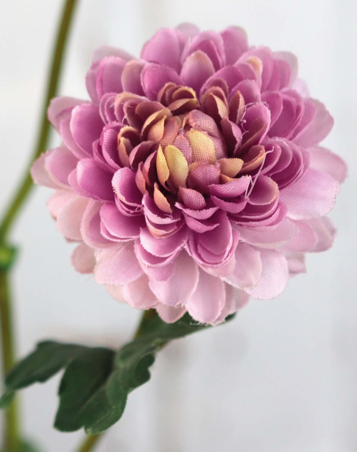 Crisantemo artificiale, 5 fiori, 68 cm, rosa chiaro-antico
