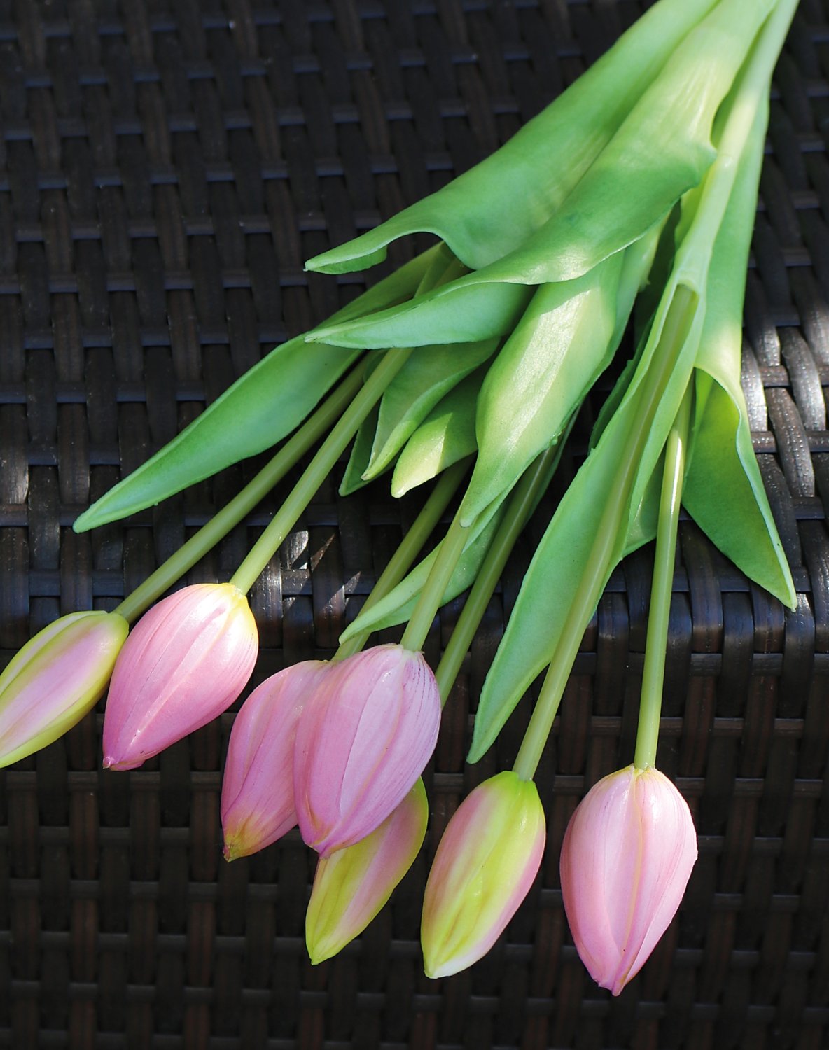 Künstlicher Tulpenbund, 7-fach, 44 cm, Real Touch, hellviolett