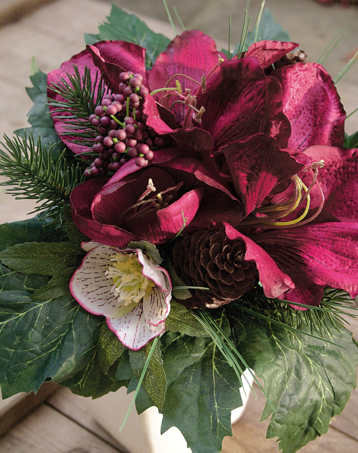 Künstliche Amaryllis Bouquet, Ø 28 cm, trendy purple