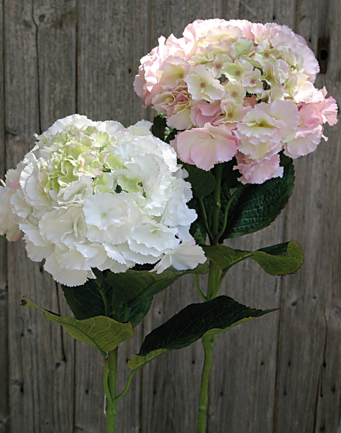 Künstliche Hortensie, 70 cm, weiß-grün