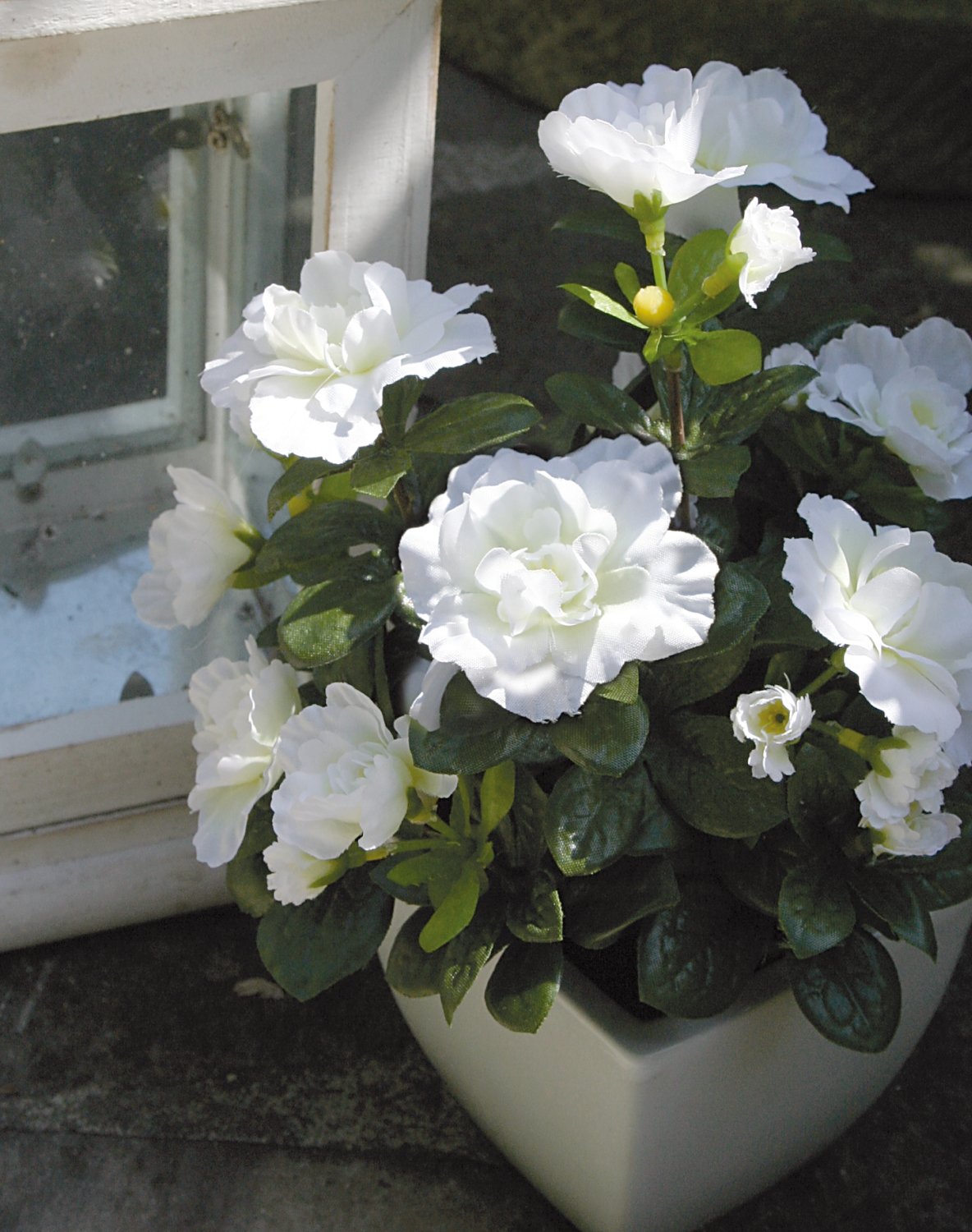 Knstliche Azalee, getopft, 26 cm, wei