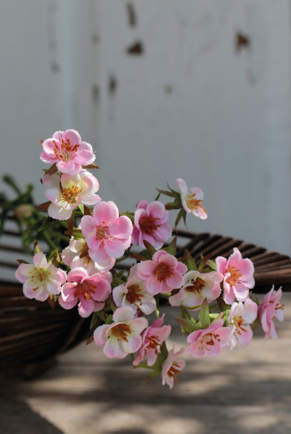 Mazzo di fiori di cera artificiale, 32 cm, rosa