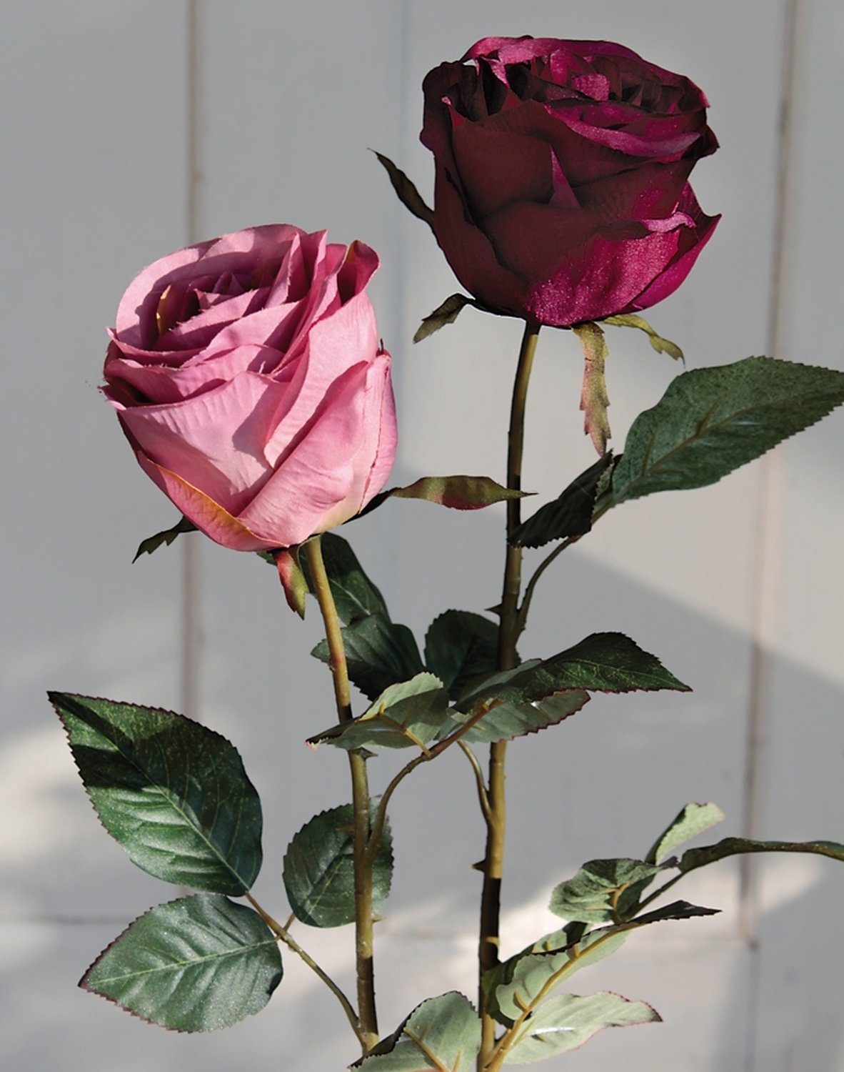 Künstliche Rose, 90 cm, hellviolett-dunkelviolett