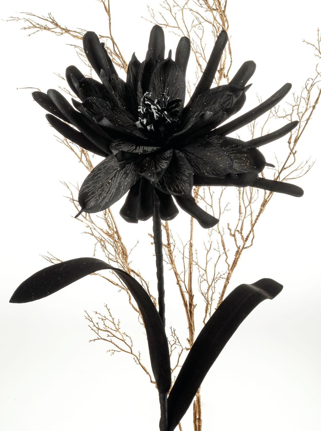 Deko Soft flower' Kaktusblüte', 90 cm, schwarz