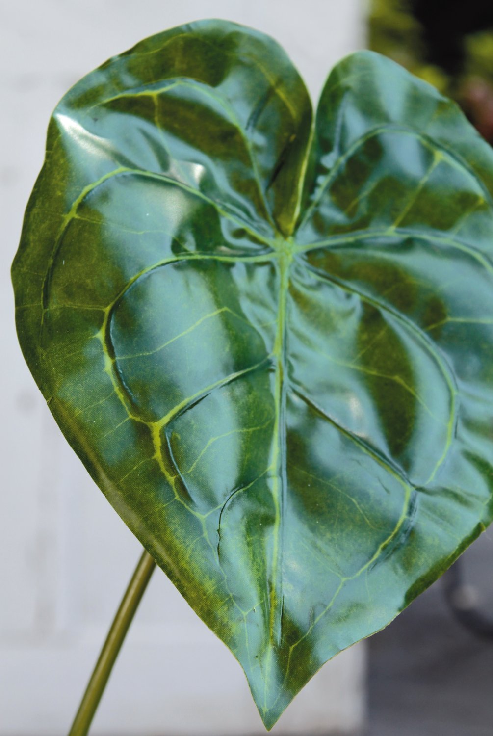 Künstliches Anthuriumblatt, 67 cm (Blatt 22 cm), grün