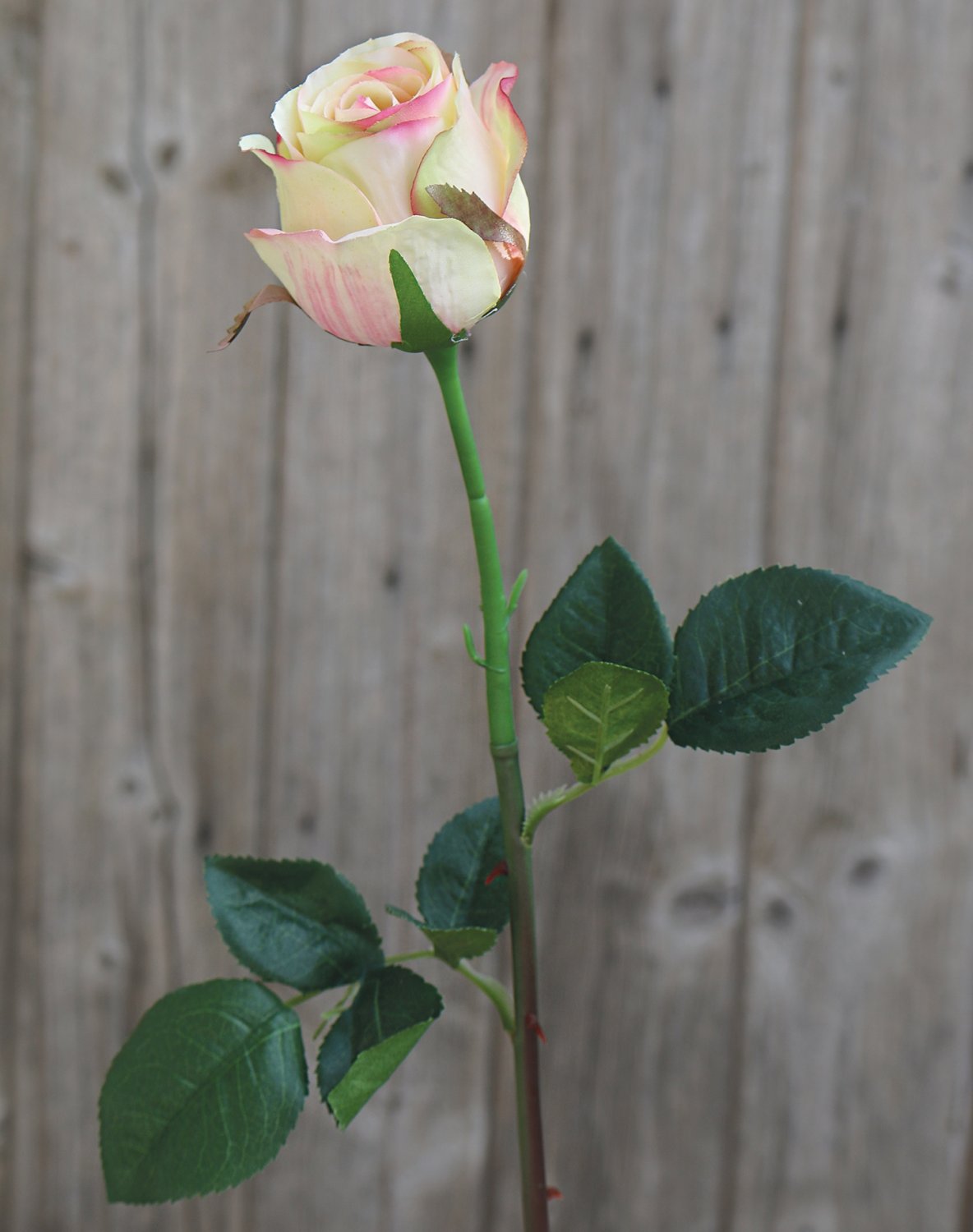 Künstliche Rose, 58 cm, rosa-grün