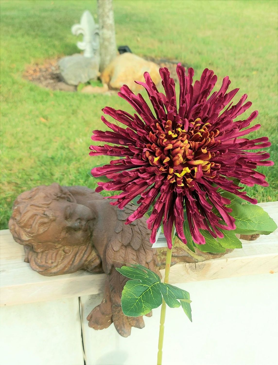 Fake chrysanthemum, 73 cm, Ø 18 cm, trendy purple