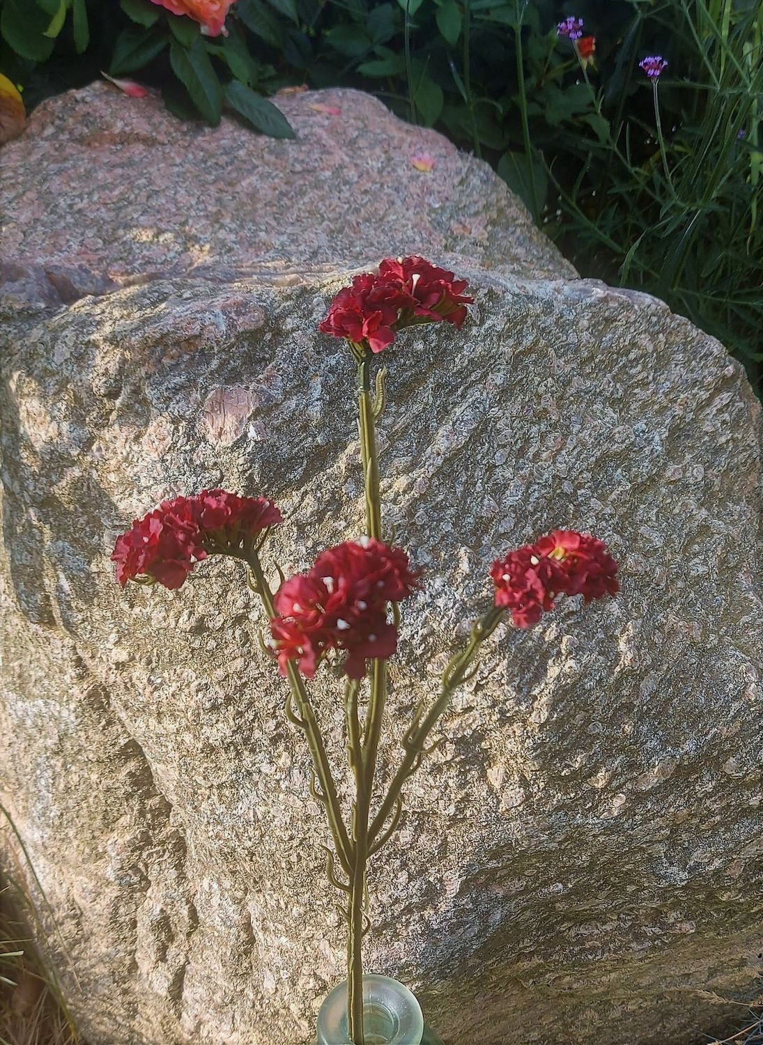 Faux statice flower "Vintage", 64 cm, burgundy