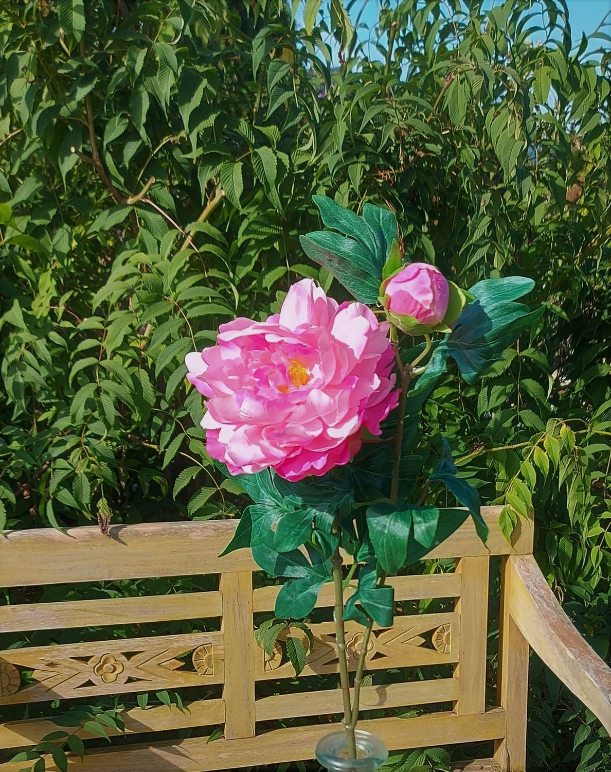 Flor de peonía artificial, 68cm, albaricoque Flor de peonía artificial, 68cm, albaricoque