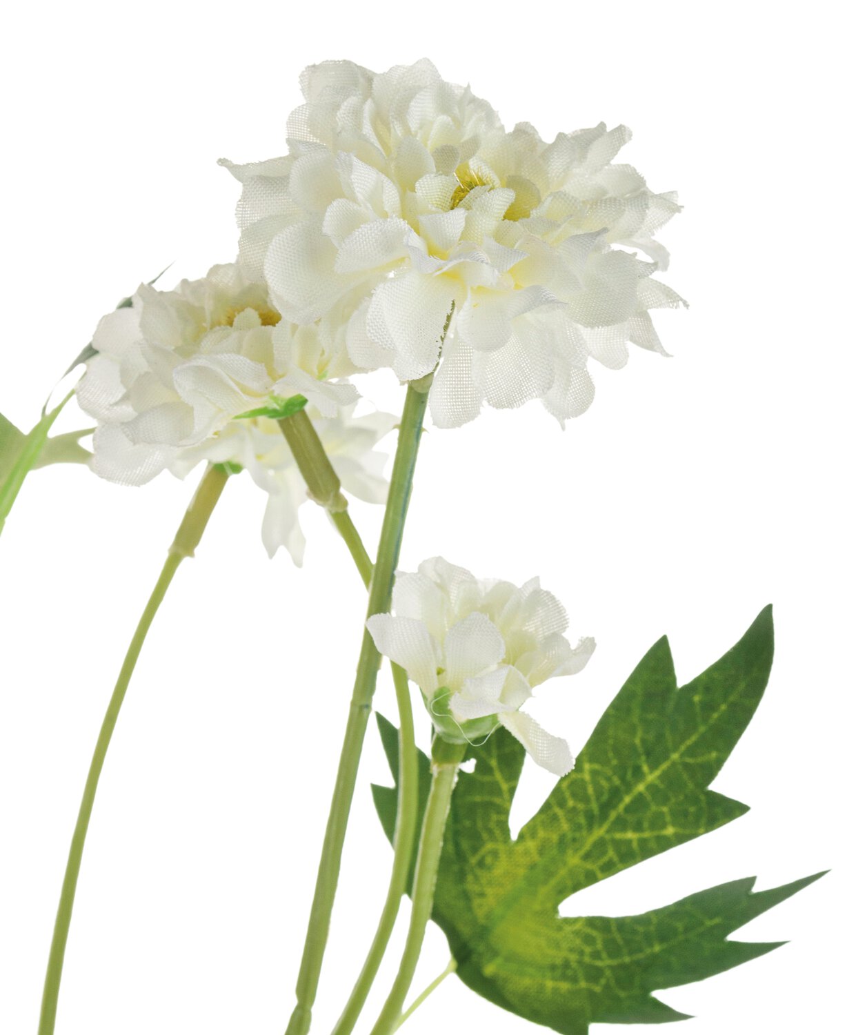 Faux chrysanthemum flower, 64 cm, cream-white