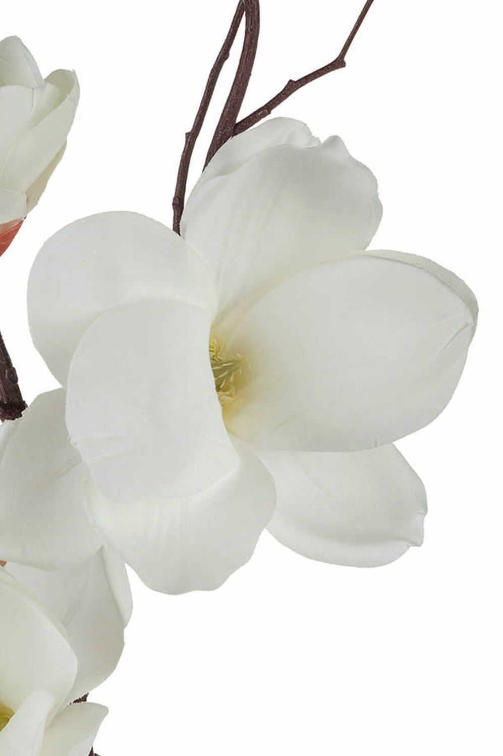 Artificial twig with magnolia blossoms, 115 cm, cream-white