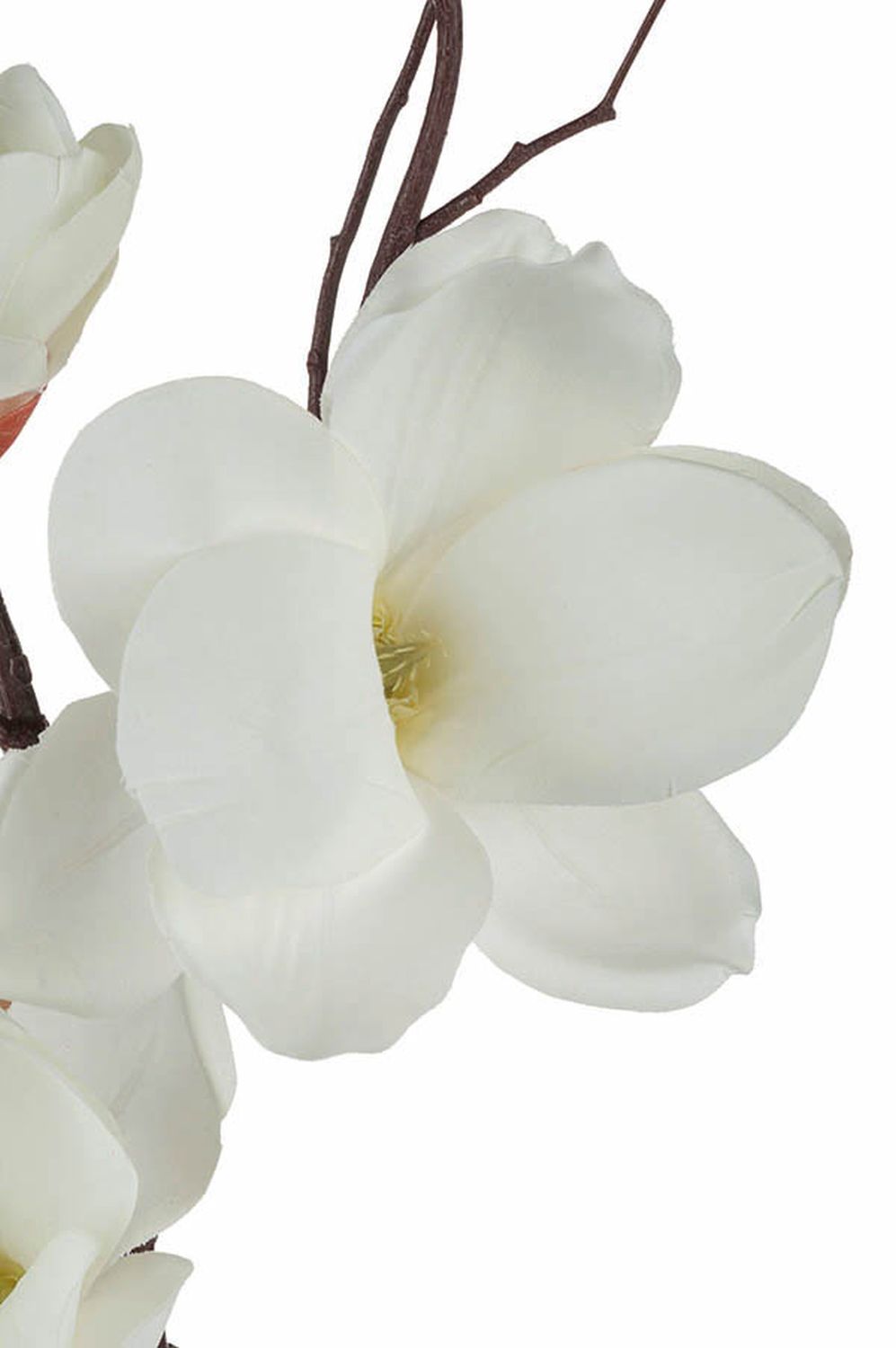 Künstlicher Zweig mit Magnolienblüten, 115 cm, creme-weiß