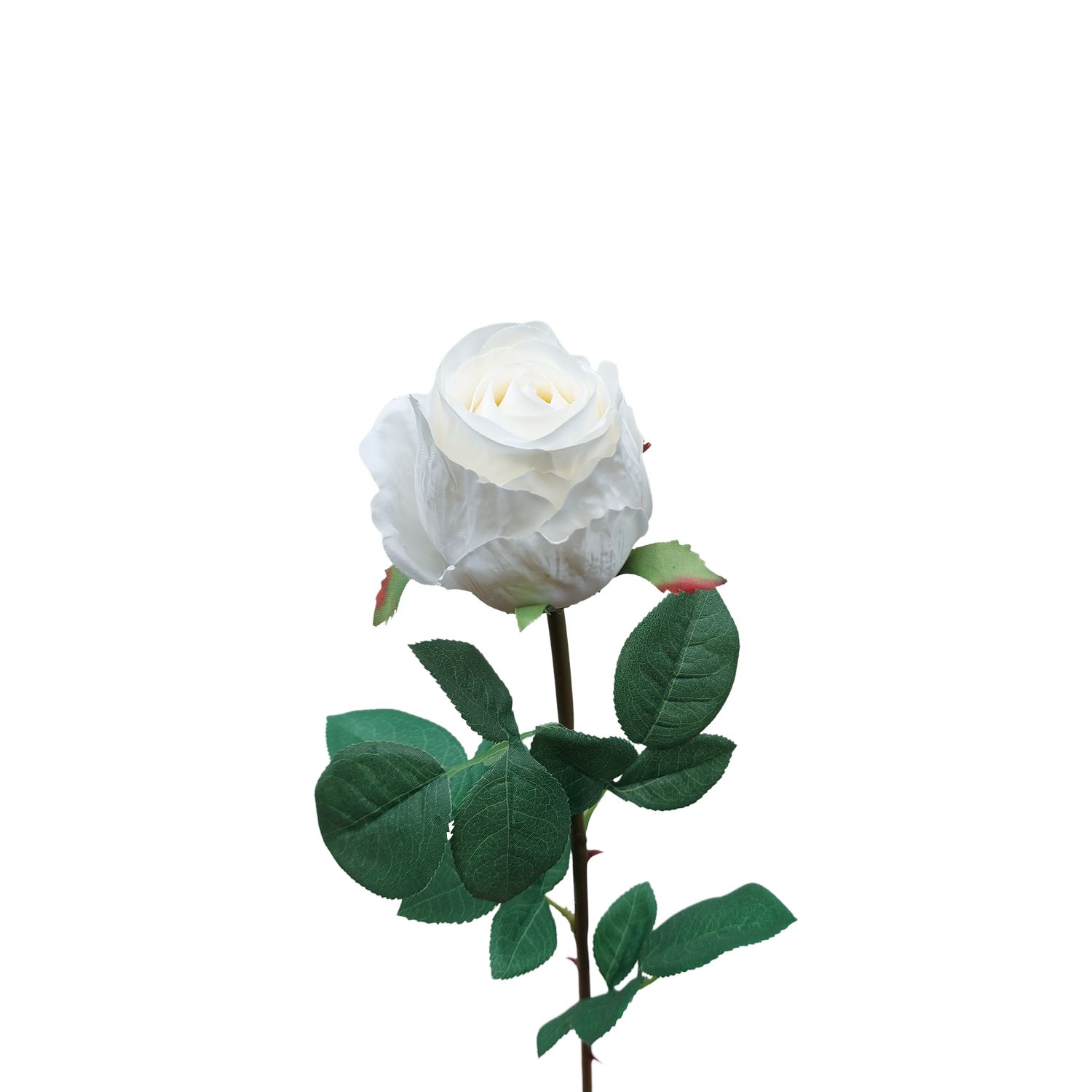 Rosa artificiale, 75 cm, giallo crema