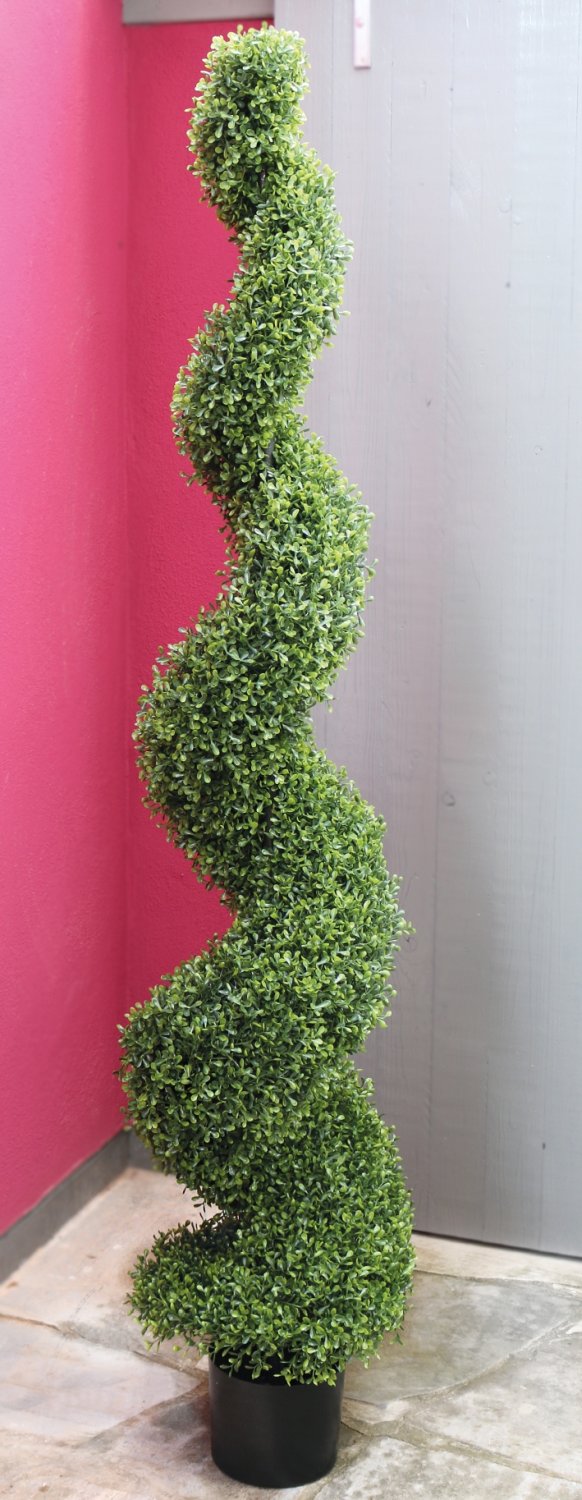 Künstliche Buchsbaumspirale, getopft, 180 cm, grün