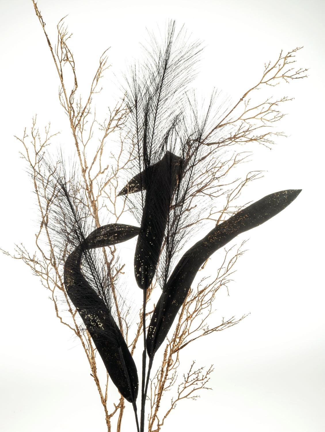 Deko Softflower 'Schilfgras', 110 cm, schwarz