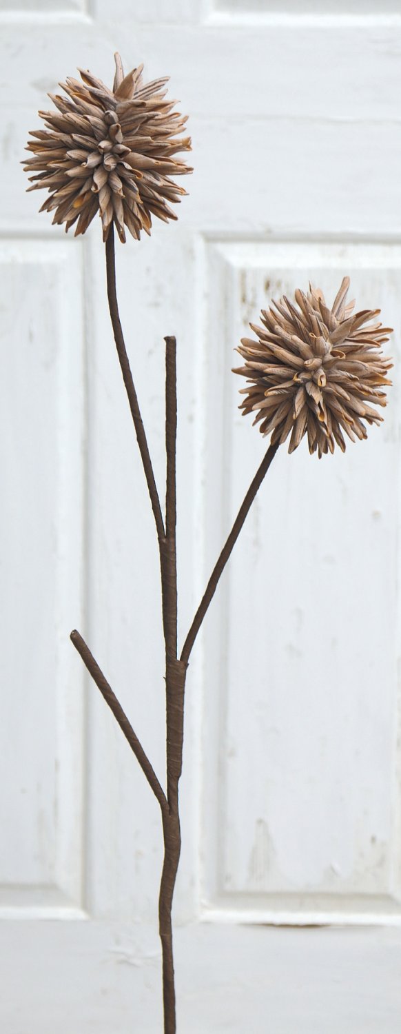 Artificial soft flower 'allium', 95 cm, natural