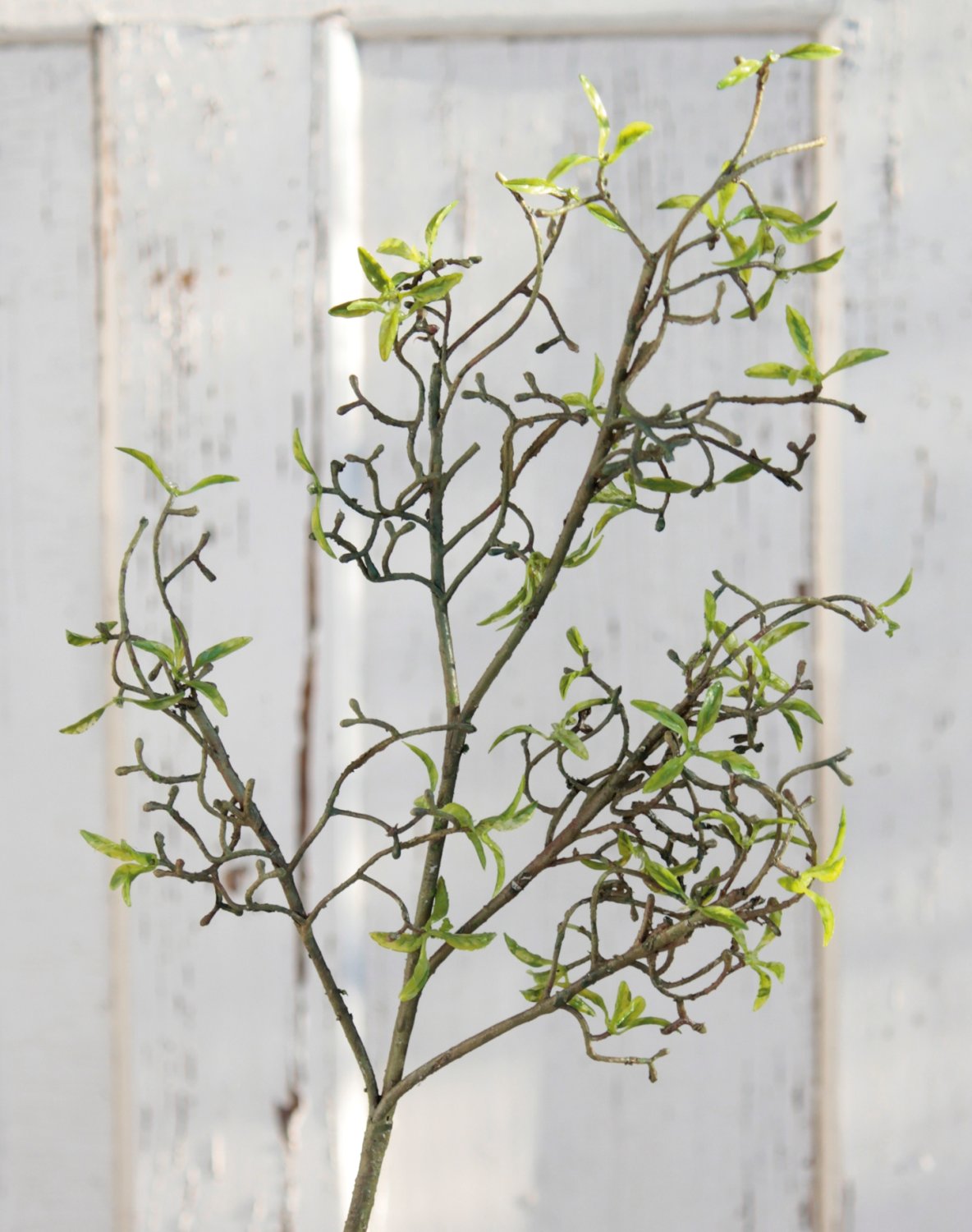 Artificial decorative twig with delicate leaves, 72 cm, green