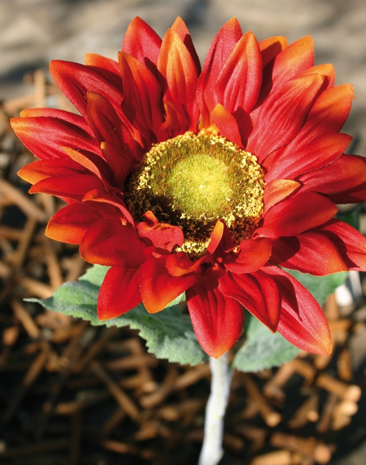 Silk sunflower, 58 cm, red