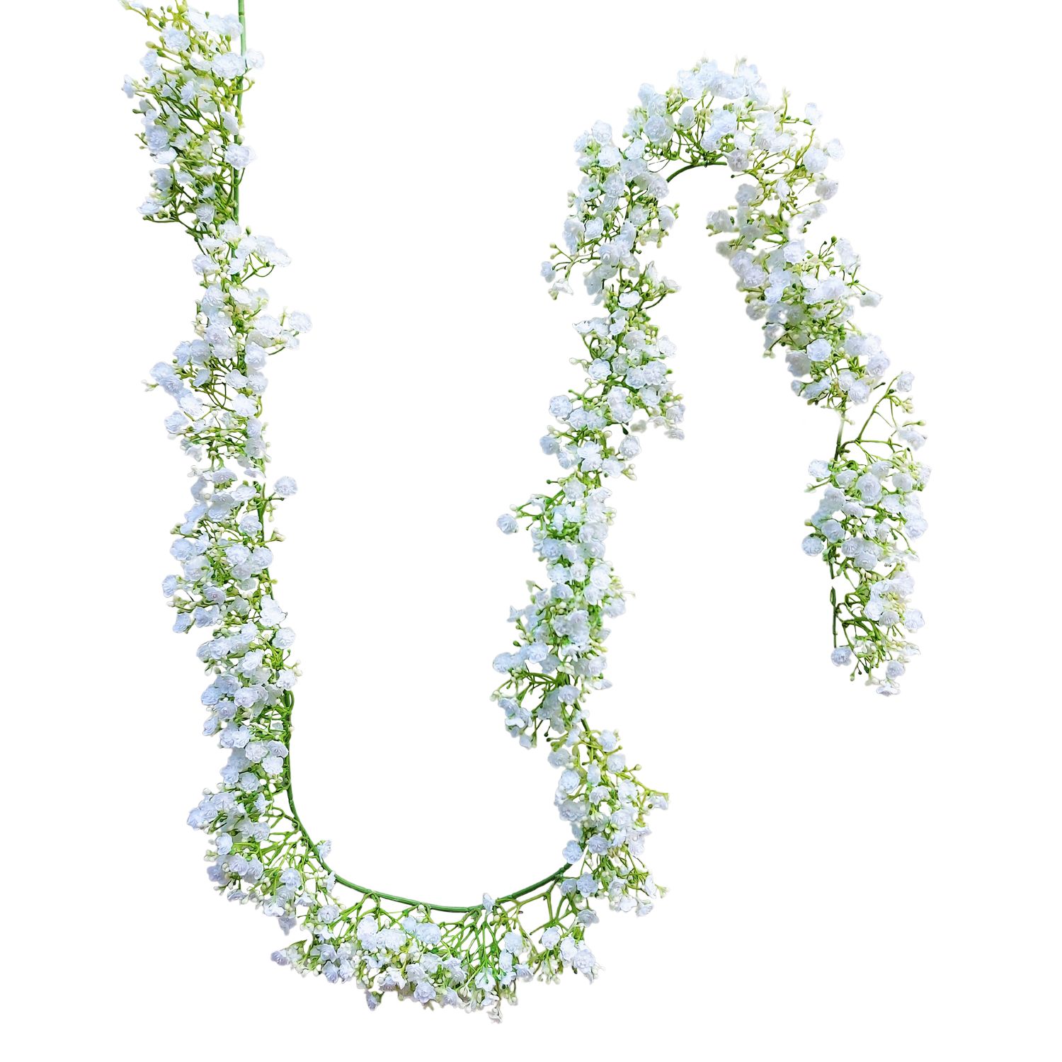 Artificial garland Gypsophilia, 180 cm, cream-white