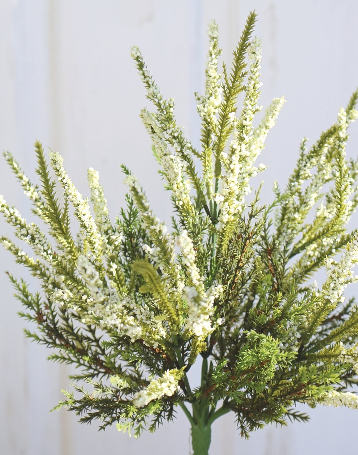 Artificial erica bush, 20 cm, white-green